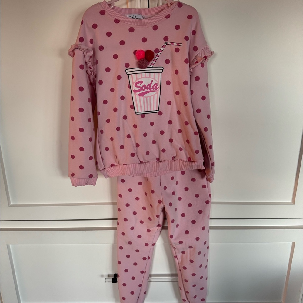 Lola Pink Polka Dot Kids Pajama Set